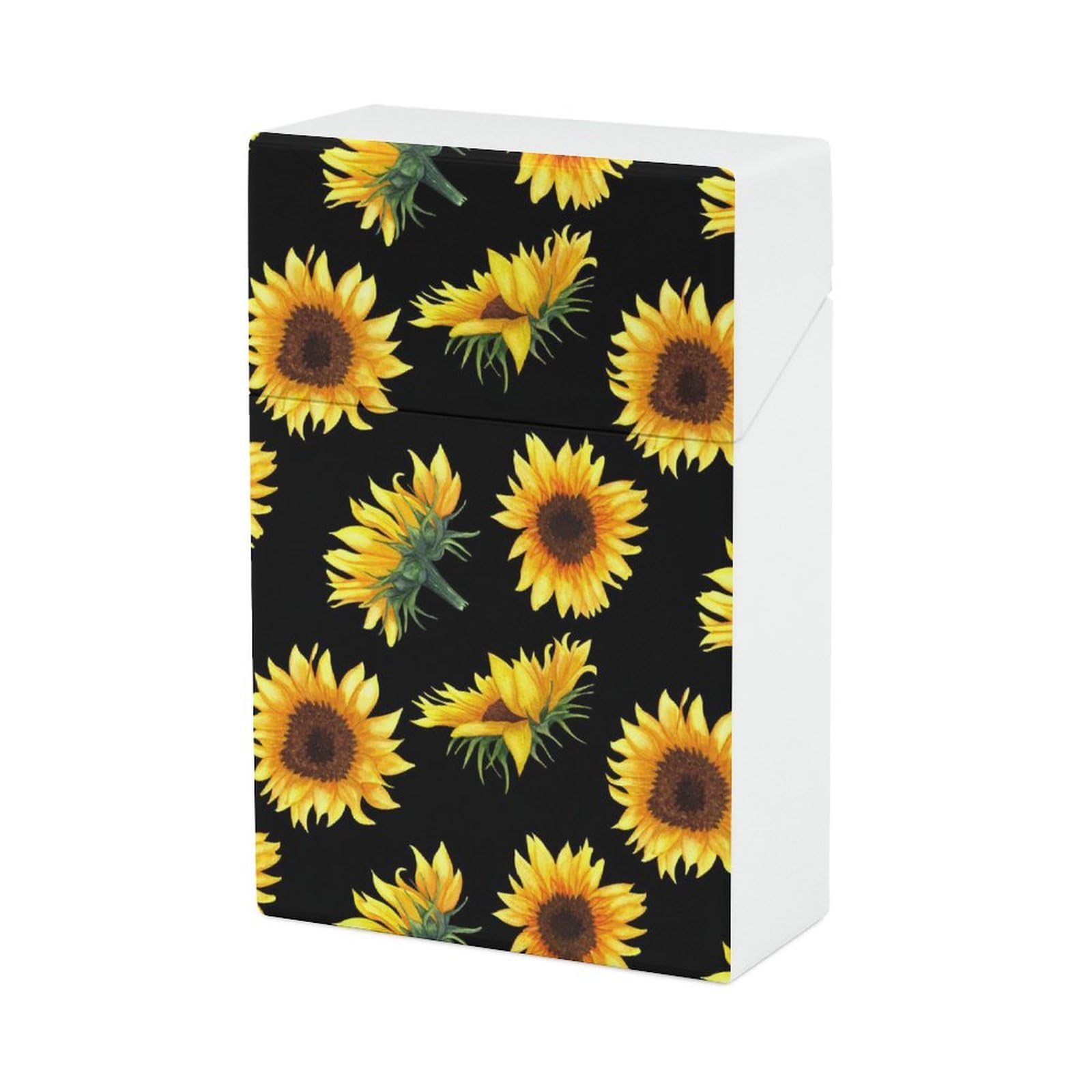Amazon.com: Sunflowers on Black Cigarette Case for Men Women Portable Cigarette  Box Holder for Home Office Travel : Health & Household
