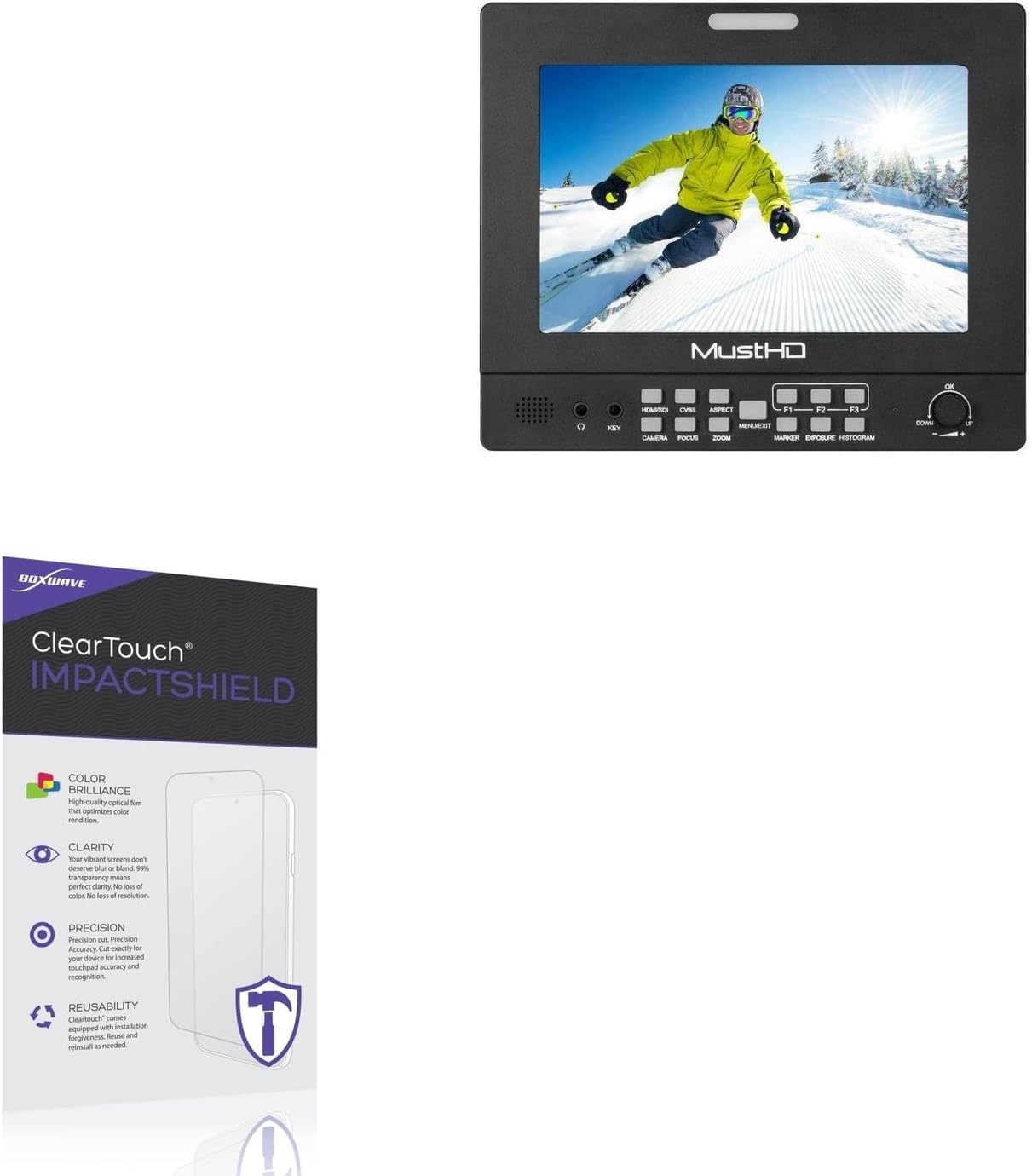 BoxWave Screen Protector Compatible With MustHD M703H - ClearTouch ImpactShield (2-Pack), Impenetrable Screen Protector Flexible Film