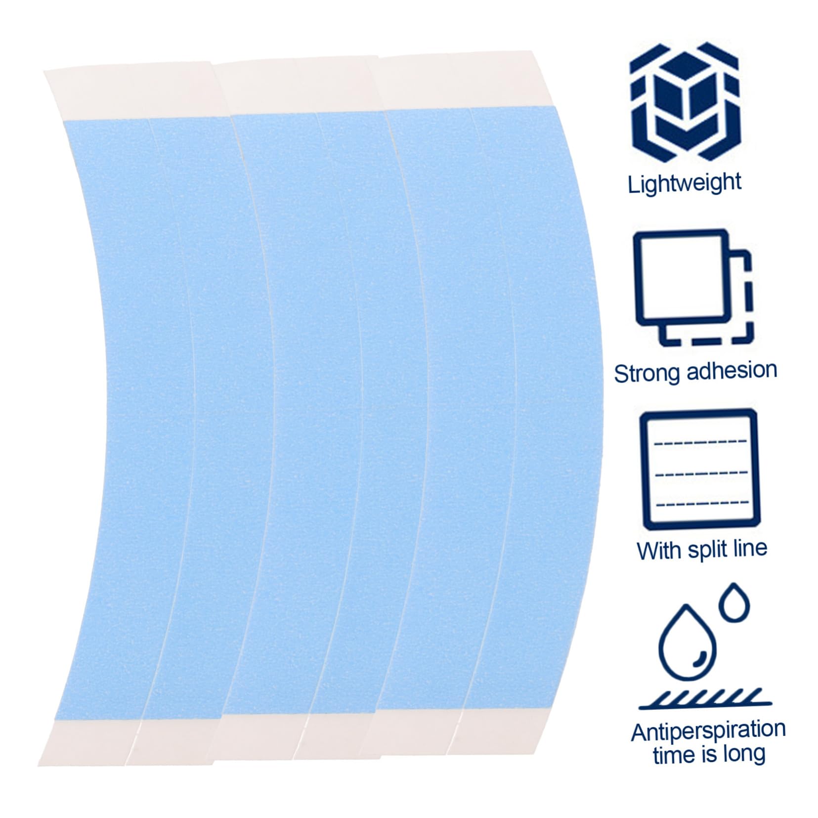 SHERCHPRY Cinta De Doble Cara Double Sided Tape Waterproof Tape Cinta De Tupé De Encaje Pelucas Cintas De Encaje Cinta Frontal De Encaje Peluca Adhesivo Pegamento Blue 36 Piezas X 4