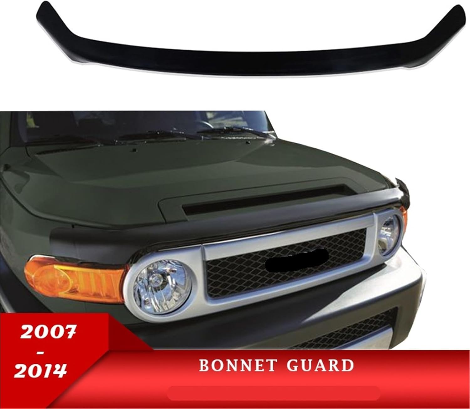 Black Front Bug Shield Hood Deflector Guard Compatible with Toyota FJ Cruiser 2007 2008 2009 2010 2011-2014 Car Accessories