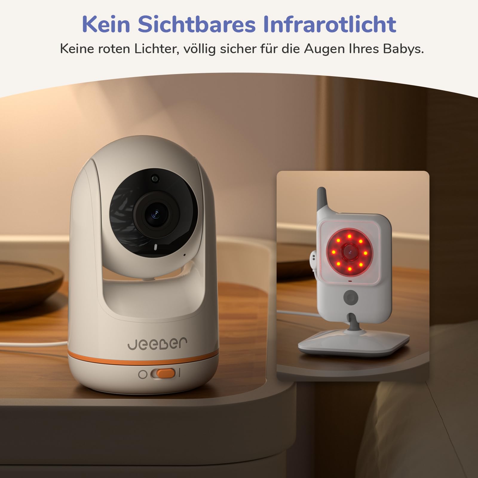 2K/3MP Babyphone mit Kamera APP, 5" WLAN Video Babyfone, HDR-Nachtsicht, Weinen/Bewegungs/Geräusch-Erkennung, Temperaturanzeige