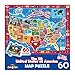 RoseArt USA Map Puzzle for Kids – 60 Piece Jigsaw Puzzle with State Shaped Pieces & Capitals – Educational Geography Toy for Toddlers & Kids Ages 3+ – Learn The 50 United States