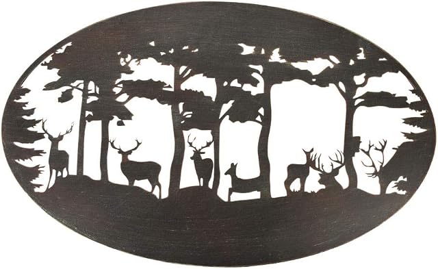 'Esschert Design Oval Stag Wall Art - Steel - 89.8 x 55.4 x 1.5 cm