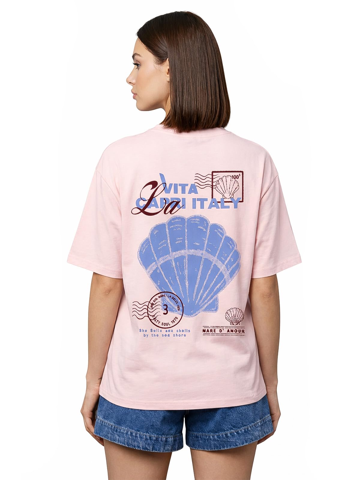 JUNEBERRY® Women’s Oversized Graphic Tee Vintage & Retro Aesthetic Design, Relaxed Fit Casual Streetwear T-Shirt, Trendy Loose Baggy Style (Sizes S–2XL) (JB_OS_LVTA_RW_M)