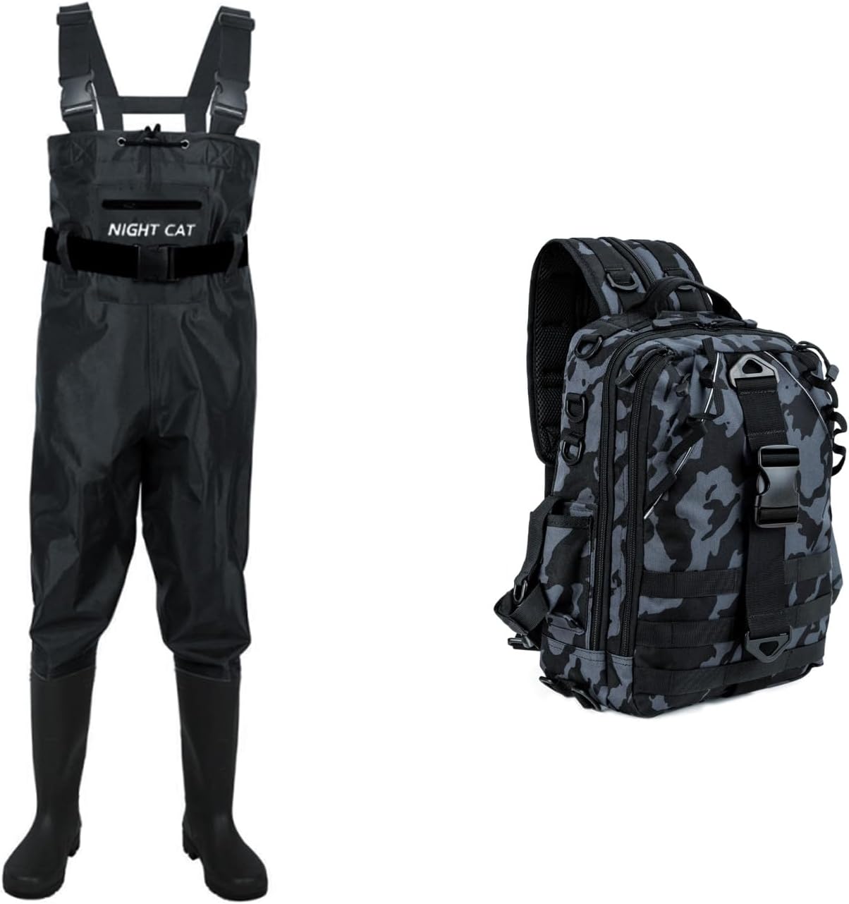 Night Cat Waterproof Fishing Wader with Fishing Backpack for Fishing Combo Set