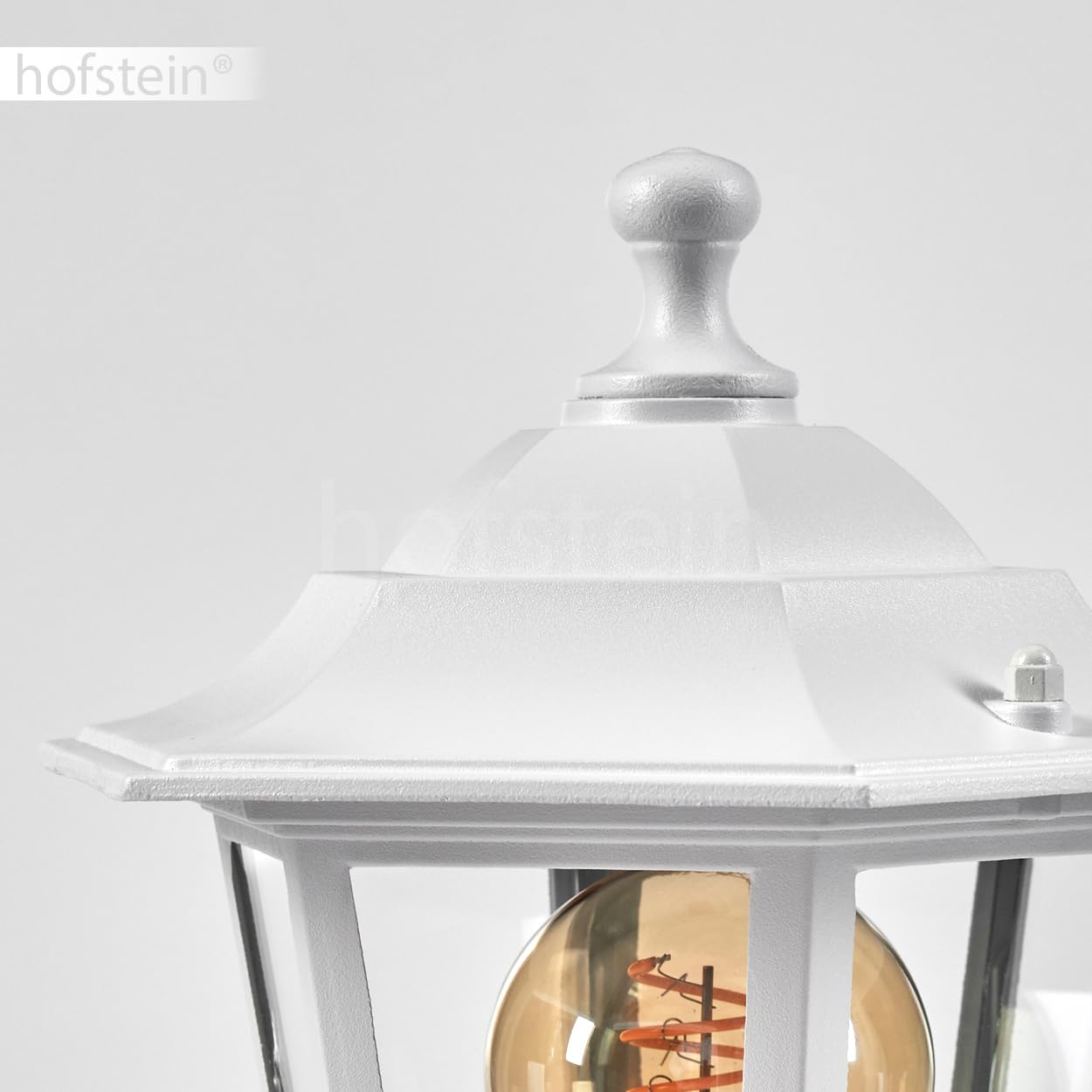 Lampe d'allée extérieure Loria, lampe de socle en métal/verre en blanc, lampe d'allée au look antique, 37 cm, lampe de jardin, éclairage de jardin IP44, 1 x E27, sans ampoules