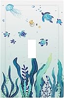 Vista 272 de Vista de ventana, isla tropical, playa, palmeras, cielo soleado, cubierta de interruptor de luz de palanca individual, placa decorativa de pared