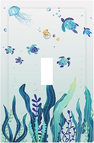 Miniatura 272 de Vista de ventana, isla tropical, playa, palmeras, cielo soleado, cubierta de interruptor de luz de palanca individual, placa decorativa de pared