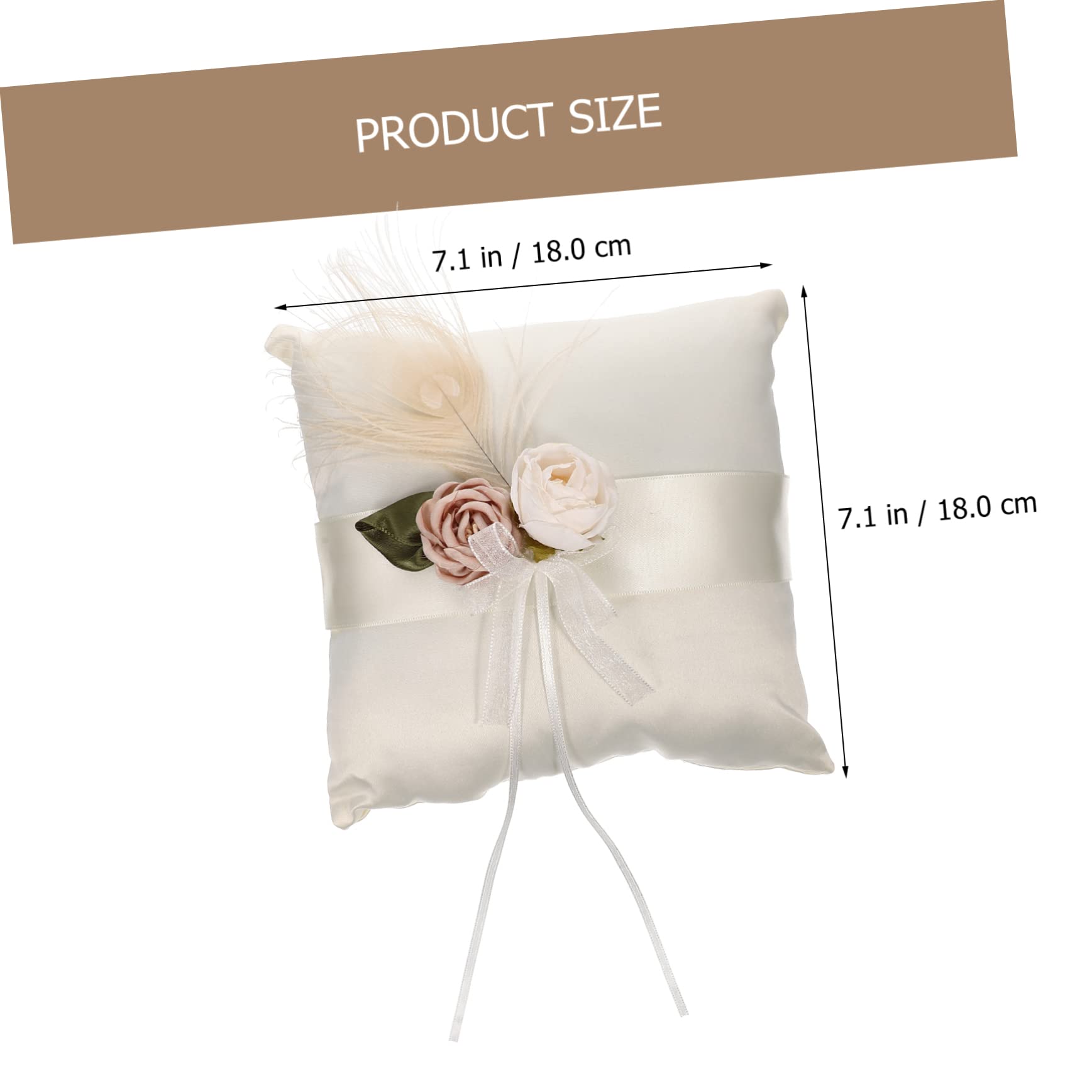 Cuscino Portafedi in Raso Bianco Fiori e Pizzo, Cuscino Fedi Nuziali Elegante per Decorazioni Matrimonio e Cerimonie Speciali
