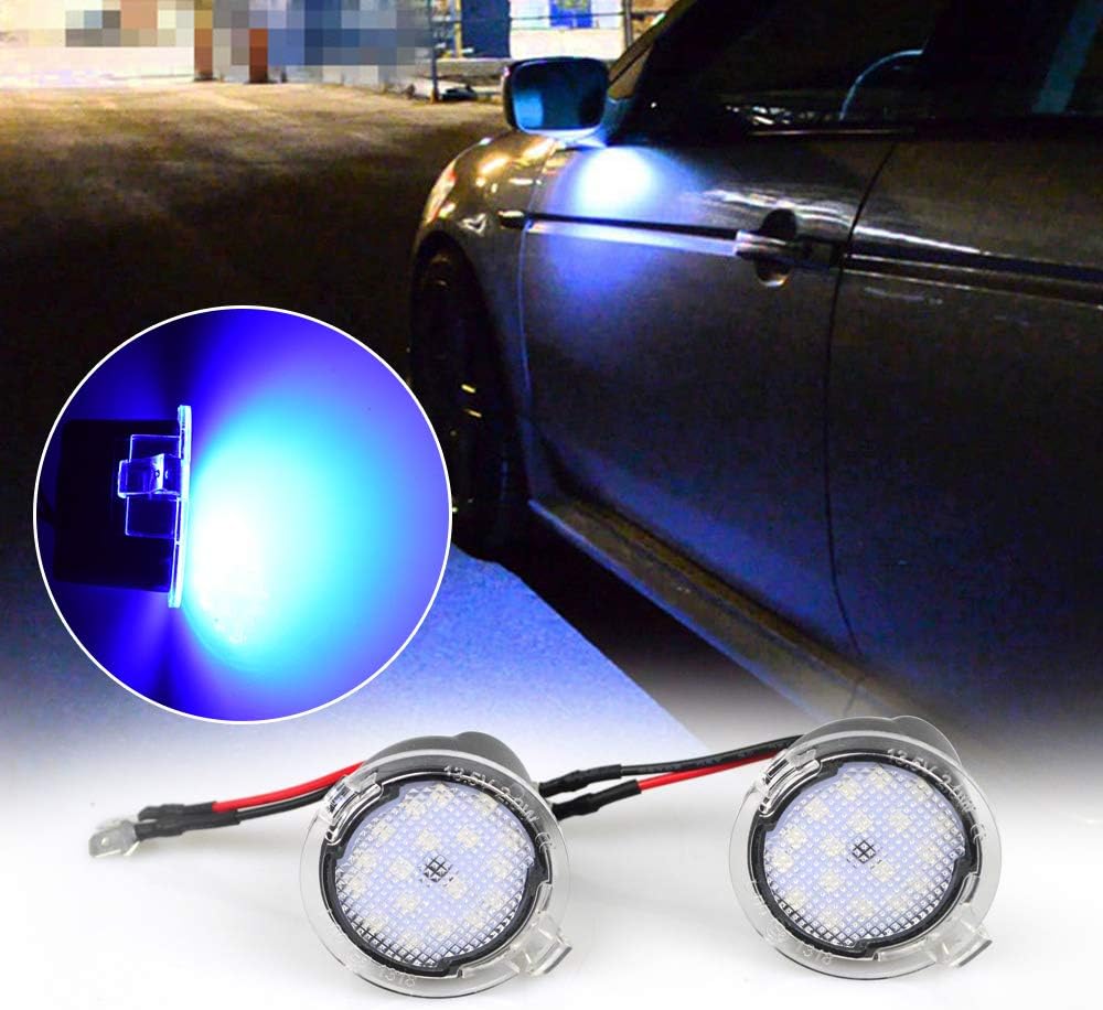 KEENICI High Power Full LED Side Mirror Puddle Lights Led Side Mirror Spotlights(Blue)