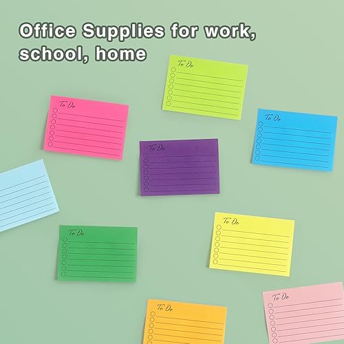 Miniatura 7 de Eastern Wolf 9 blocs de notas adhesivas forradas, 9 blocs de notas autoadhesivas de varios colores brillantes, 3 x 4 pulgadas con notas adhesivas de