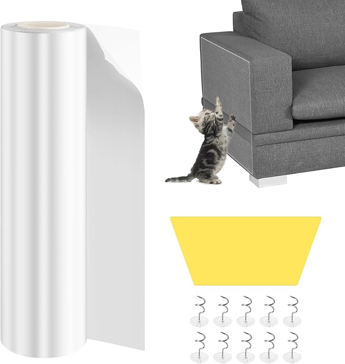 Film Protection Canapé Anti-griffes Chat - 42cm X 500cm - Transparent Et Adhésif Sans Résidu - Pour Meubles, Portes, Murs