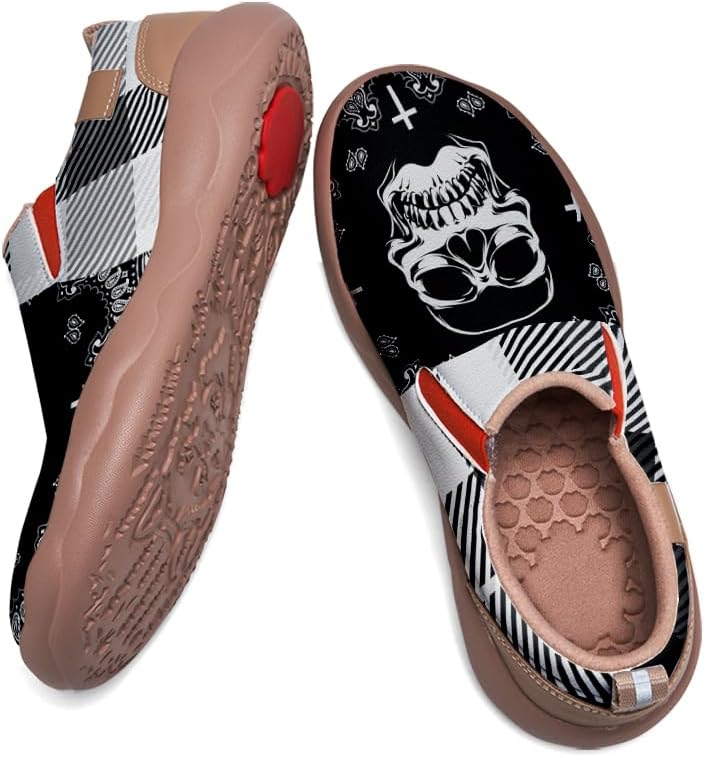 Kid's Casual Walking Travel Shoes Slip On Loafers Lightweight Comfort Art Painted Flats Cashew Floral Print Bandana Style