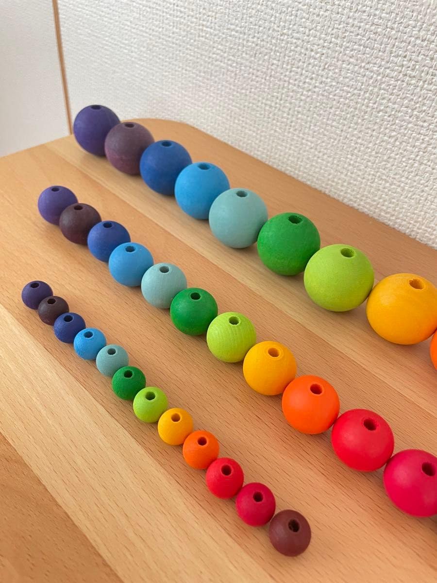 Amazon | グリムス社 ウッドビーズ 木製カラービーズ 3種セット 各12個
