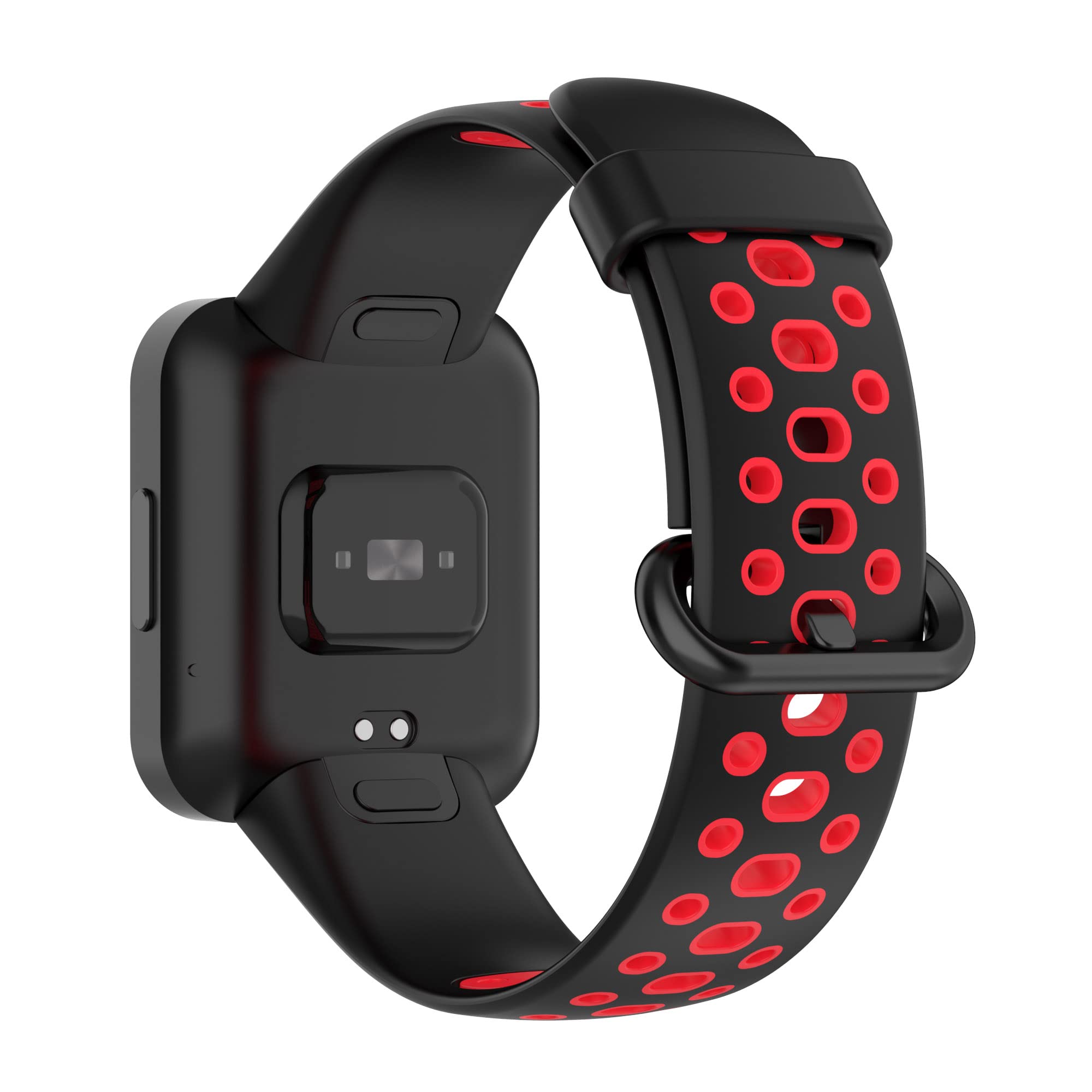 Bracelet en silicone compatible avec Xiaomi Mi Watch 2 Lite/Redmi Watch 2 pour homme et femme, bracelet de rechange pour montre Redmi Watch 2 (noir/rouge, noir/gris)