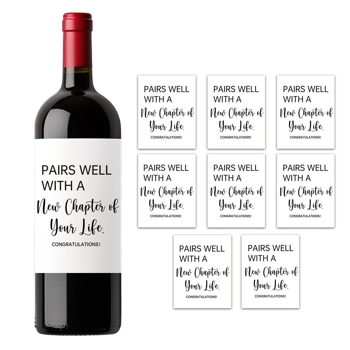 (8 Pcs) Going Moving Leaving Away Farewell New Beginnings Retirement Engagement Party Decorations Gifts for Women Men Coworker Friends, Pairs Well with New Chapter of Your Life Wine Labels