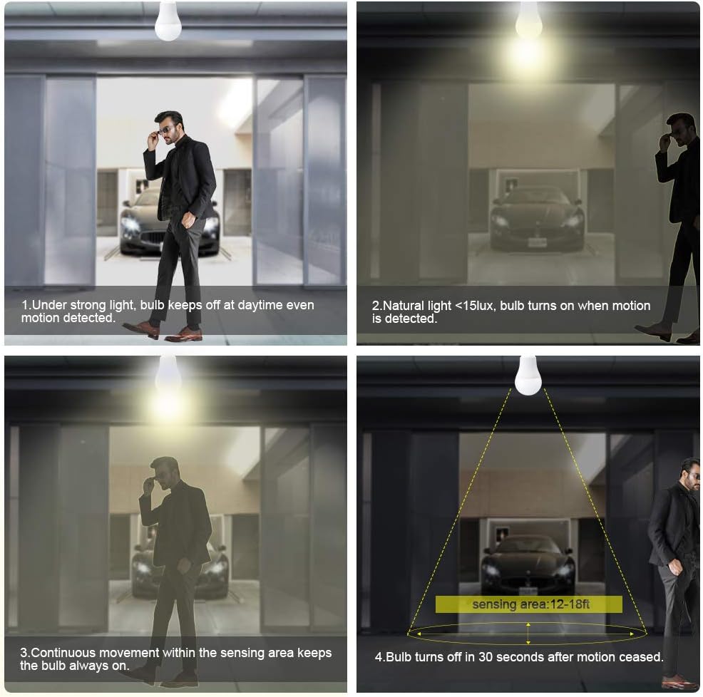 Hottest Sale Dusk to Dawn LED Light Bulb Outdoor/Indoor Photocell Sensor Porch Light Bulbs 5000K Daylight White Automatic On/Off A19 9W(60W Equivalent) 850LM E26 Lamp for Hallway, Garden, Garage, Yard, 2 Pack