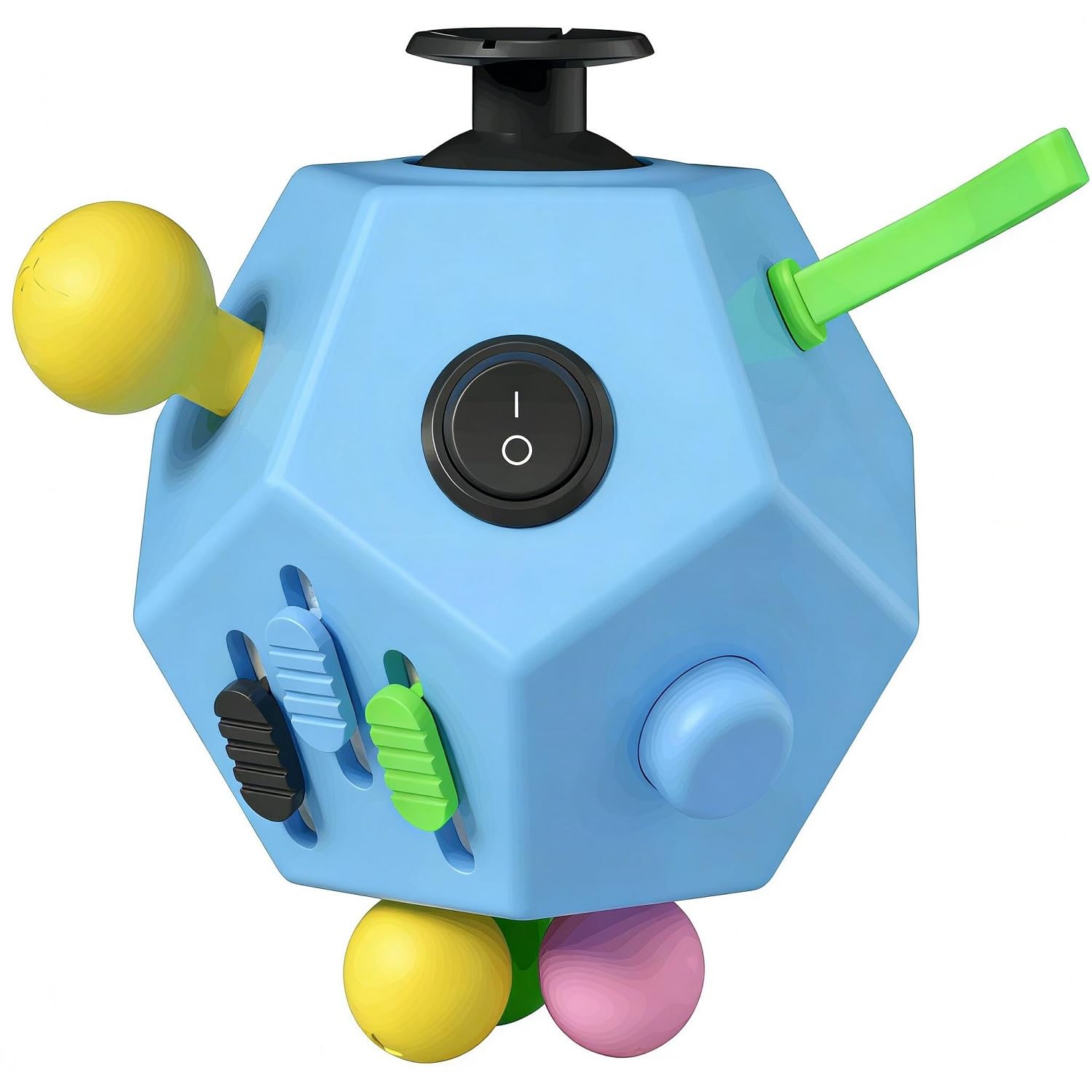 Fidget Dodecagon –12-Side Fidget Cube Relieves Stress and Anxiety Anti Depression Cube for Children and Adults with ADHD ADD OCD Autism (B3 Blue Sky)