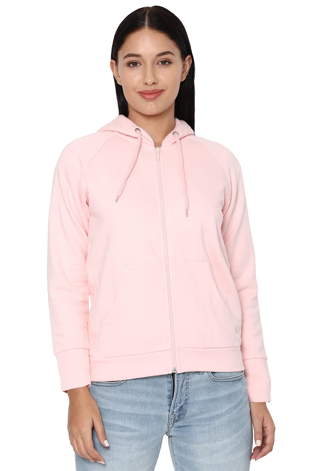 Allen Solly Women's Synthetic Hooded Neck Sweatshirt | Long Seelves Regular Fit Zipper-picture-34