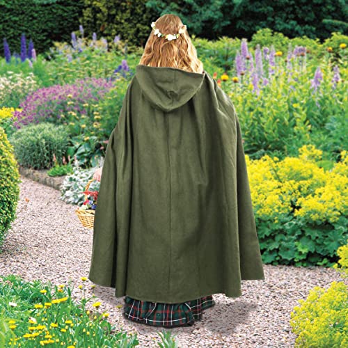 Jpxh Renaissance Hooded Cape Witch Cloak With Hood Medieval Hobbit Halloween Costume-Green thumb #3