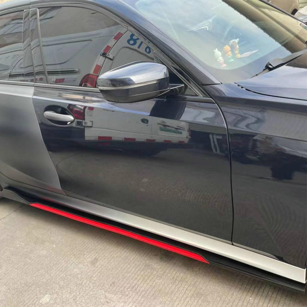 Minigonna Laterale Auto per Alfa Romeo Giulia Stelvio Mito Giulietta Tonale 147 156 159, Splitter Lip, Spoiler per Minigonne Laterali, Plastica, Vernice Lucida, Colore A