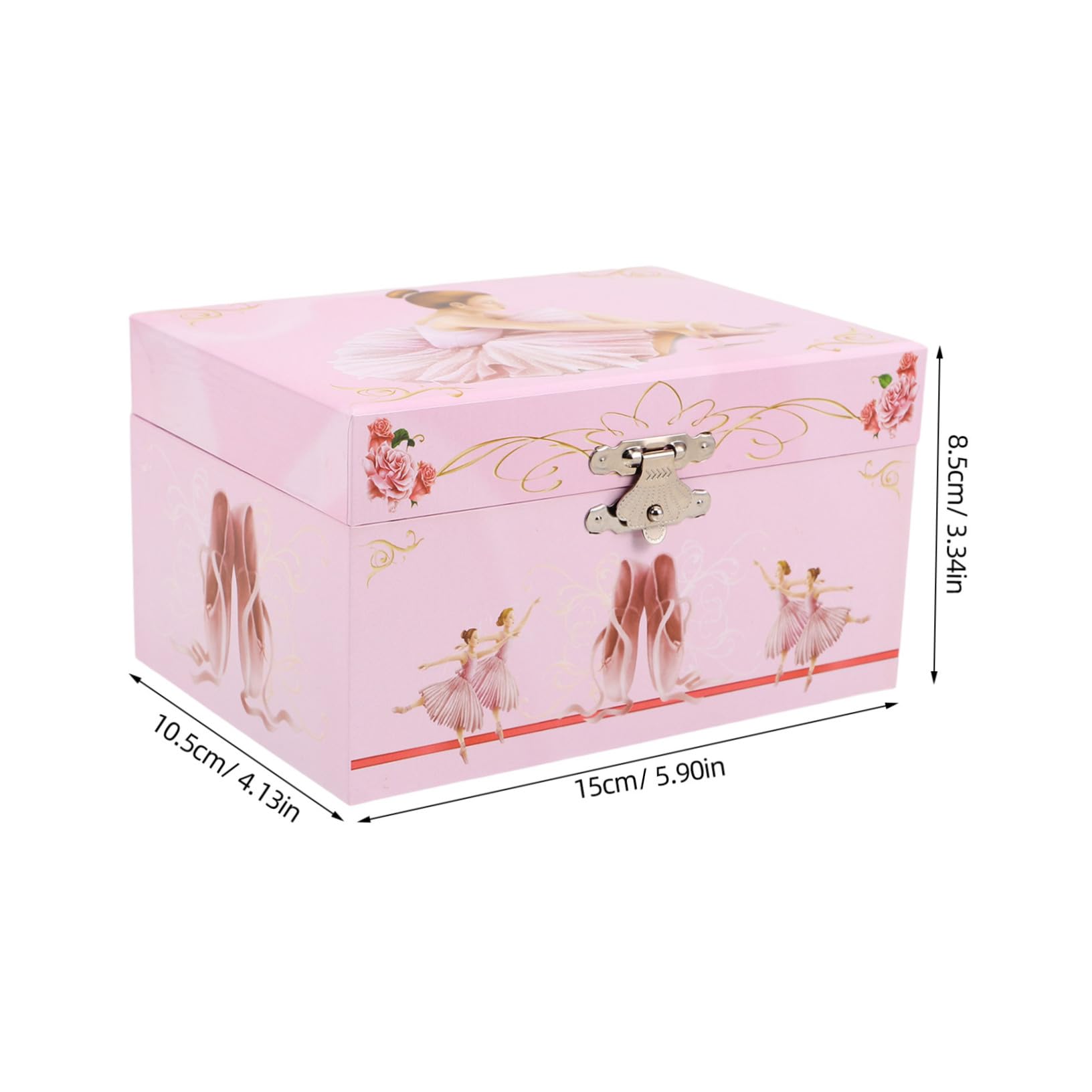 Mikikit Caja De Música Ballet Rosa 13 Cm Joyero Musical para Niñas Almacenamiento De Joyas con Bailarina Giratoria Obsequio De Cumpleaños Infantil