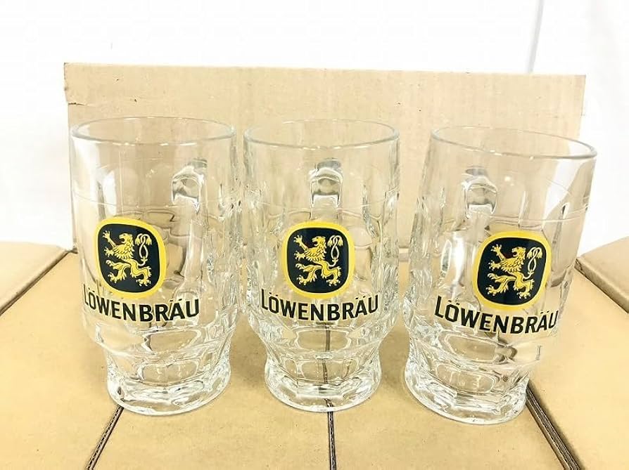 LOWEN BRAU ◎ レーベンブロイ ビールジョッキ 新品 24個 Amazon.co.jp: 米軍放出品 ビールジョッキ 24個 360ml コップ