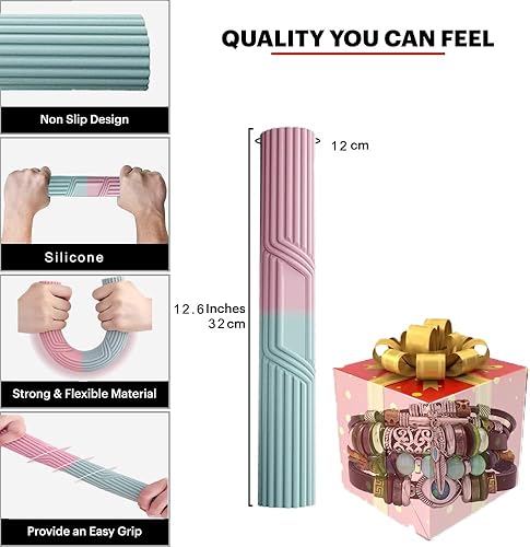 Miniatura 3 de AL AILAIKE Entrenador de fuerza de agarre de silicona ajustable, ejercitador de dedos, fortalecedor de agarre de mano sin BPA, estirador de dedos,