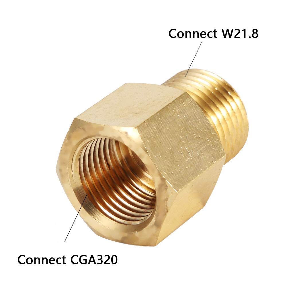 Adapter Butli CO2, Mosiężny Zbiornik Butli W21.8 CGA320 Adapter Adaptera Regulatora Złącze Adaptera Złącze Zbiornika Akcesoria Konwertera (Konwertuj W21.8 na CGA320)