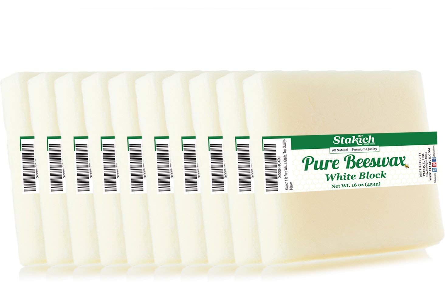 Stakich White Beeswax Block, 10 lb