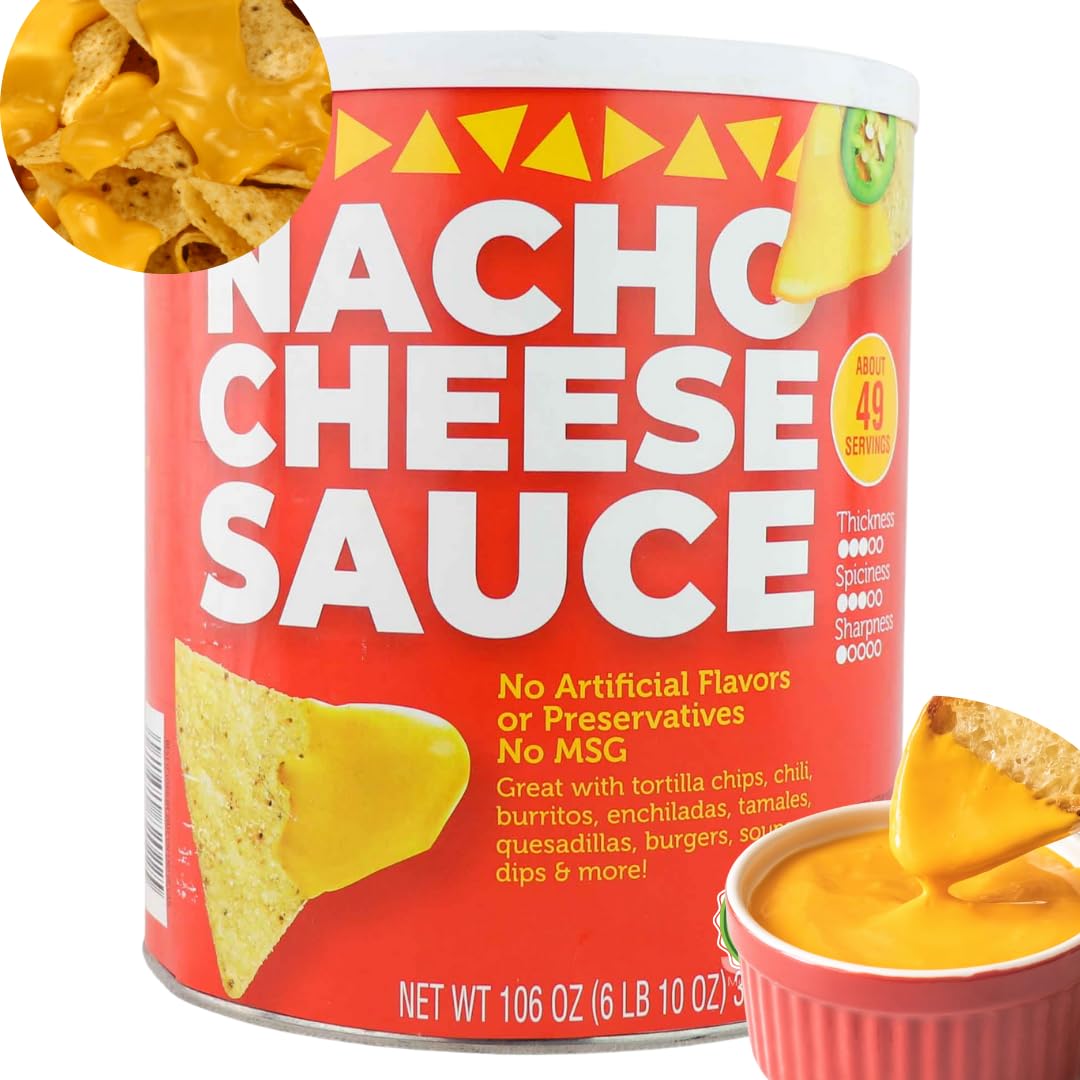 Nacho Cheese Sauce, 6lb 10oz Can – Bulk Food Service Size for Parties, Concessions & Events – Versatile Queso Dip for Chips, Tacos, Burritos, Hot Dogs & Mac and Cheese