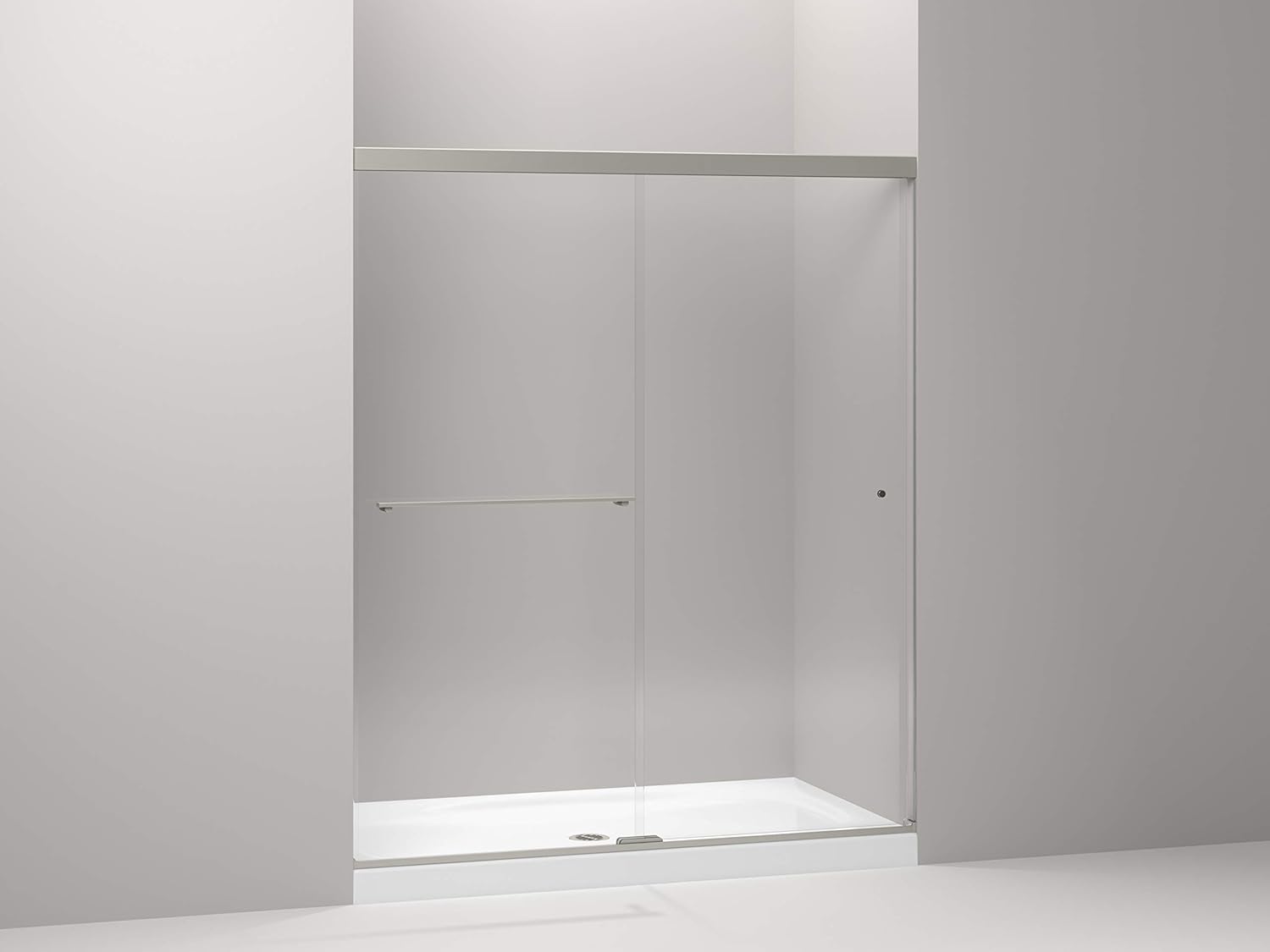KOHLER Revel sliding shower door, 76"H x 56-5/8 – 59-5/8"W, with 5/16" thick Crystal Clear glass