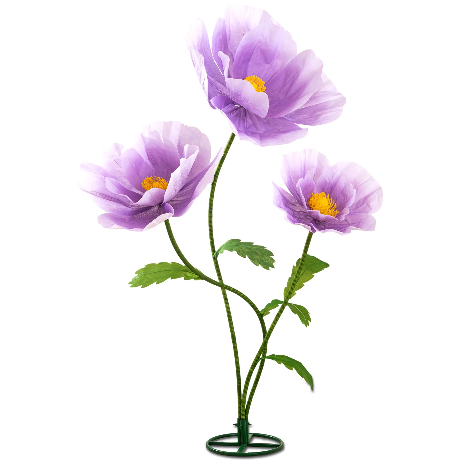 Photo 1 of ROLPPYAF Large Paper Artificial Flowers - Purple, 5.6 Ft