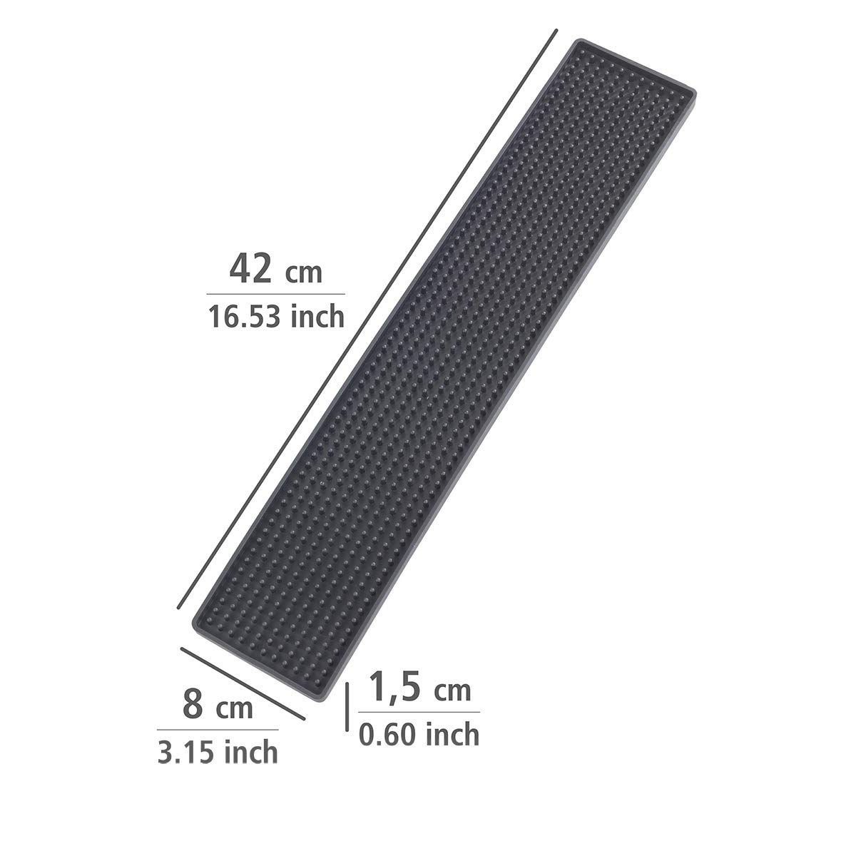 Wenko Mata Ociekowa Slim Do Zlewozmywaka Termoplastyczne Tworzywo Sztuczne (Tpr) 8 x 42 x 1 cm Czarna