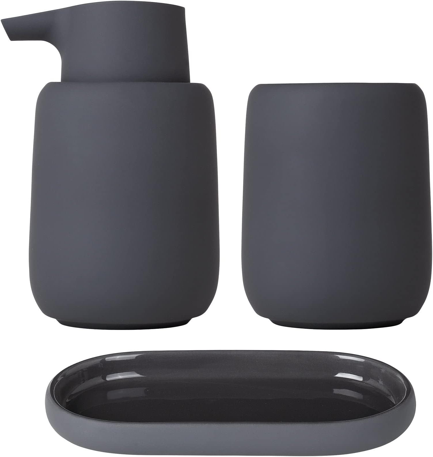 blomus SONO Bathroom Accessory Set in Magnet (Charcoal)