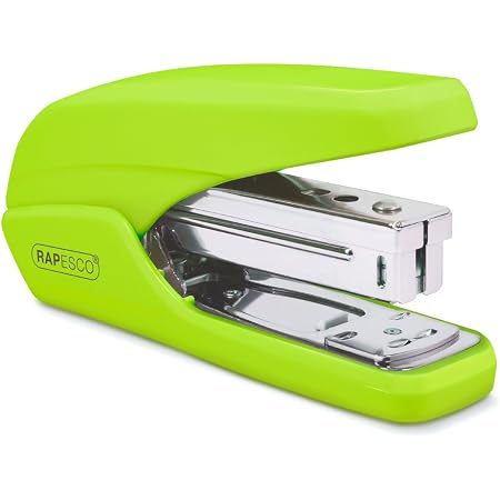 Rapesco 1483 ECO Sting Ray Half Strip Stapler - White, Recycled Plastic, 15-Year Guarantee
