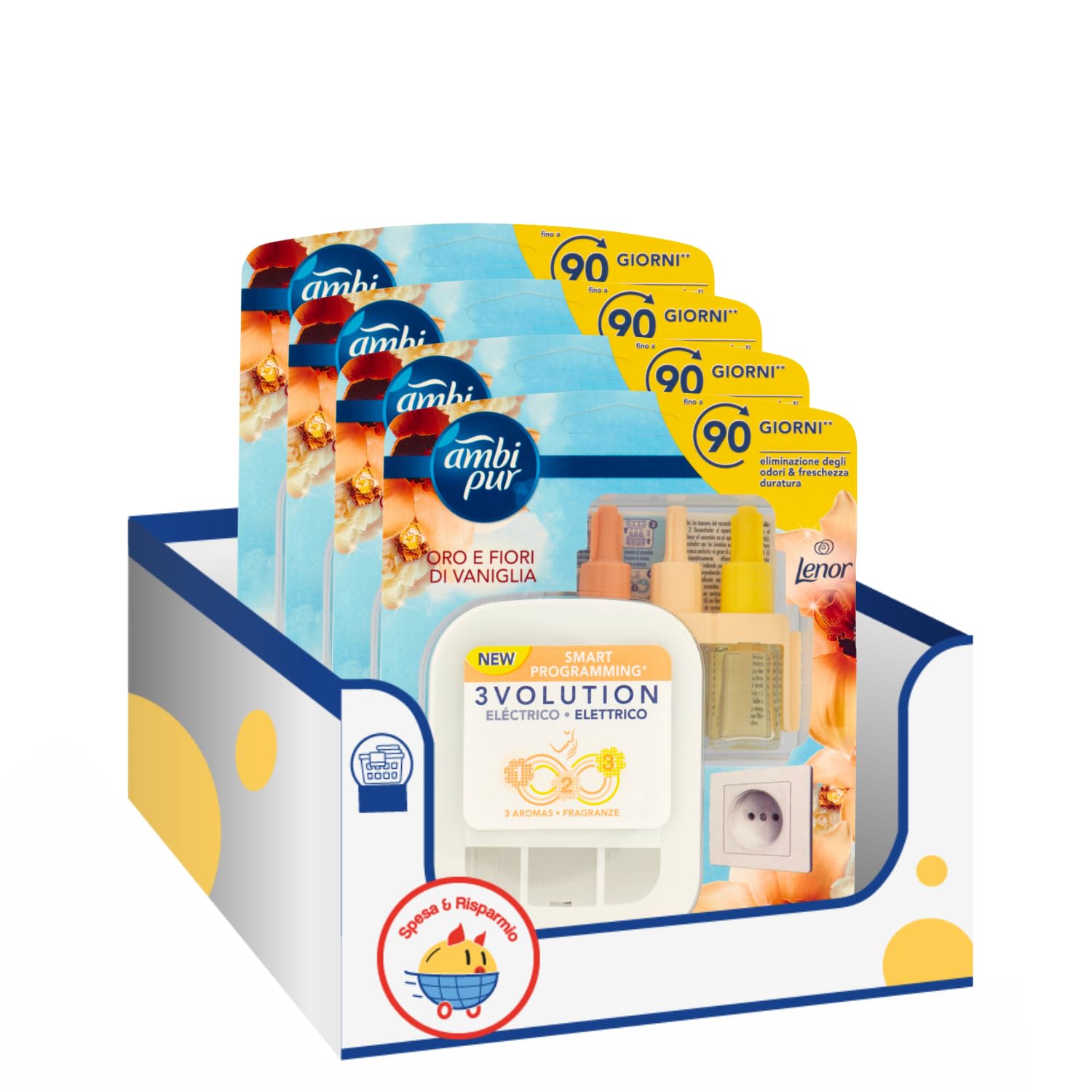 Base Profumatore Elettrico per Ambienti con Ricarica Oro e Fiori di Vaniglia – 20 ml – Variazioni 4/8/12 Pezzi (4)