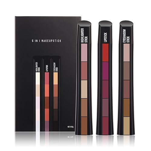 Lápiz labial de sombra de ojos mate 5 en 1, juego de barra de reflejos, maquillaje de sombra de ojos impermeable, bolígrafo combinado de terciopelo
