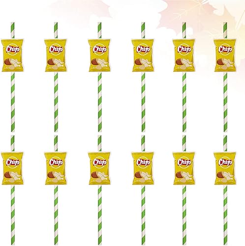 Miniatura 3 de Pajitas de papas fritas, pajitas de papel de arte para festivales, pajitas de papel, suministros de fiesta, decoración para banquetes de celebración