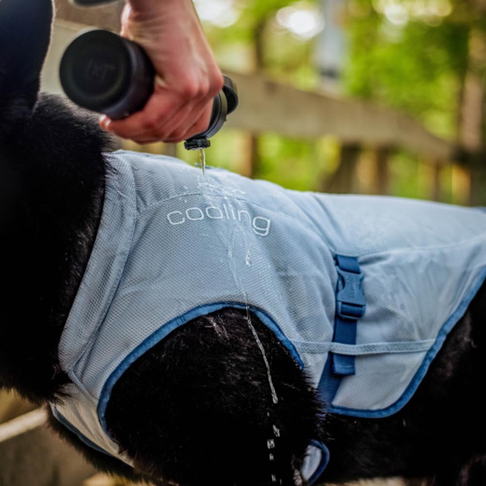 Kurgo Hundekühlweste - Sommer-Kühljacke - Hundemantel kompatibel mit Geschirr - Reflektierende Akzente - Grau - L