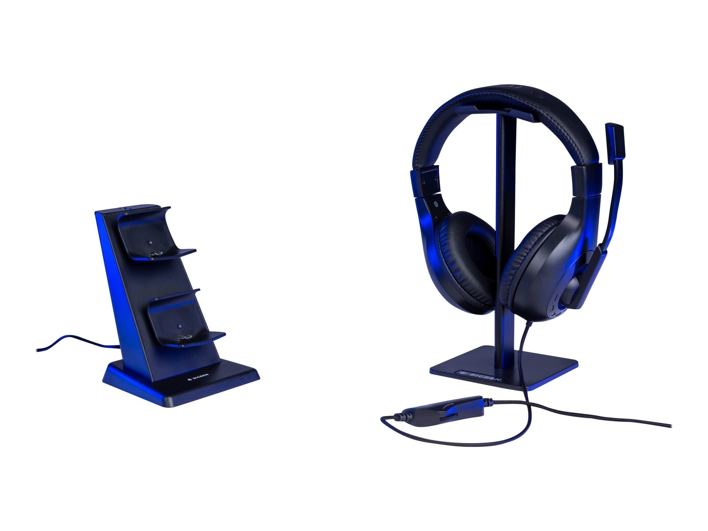 Nacon Paquete Esencial Playstation 4 - Auriculares Gaming, Soporte Auriculares, Base de Carga para Dos Mandos y Par Empuñaduras