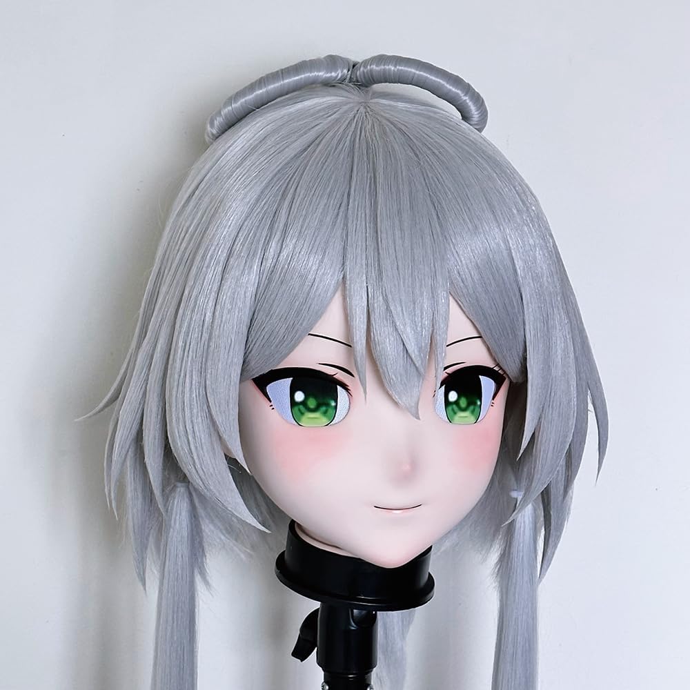 (AK101) Customize Character Crossdressing Full Head With Lock Anime Cosplay Japanese Animego Kigurumi Mask