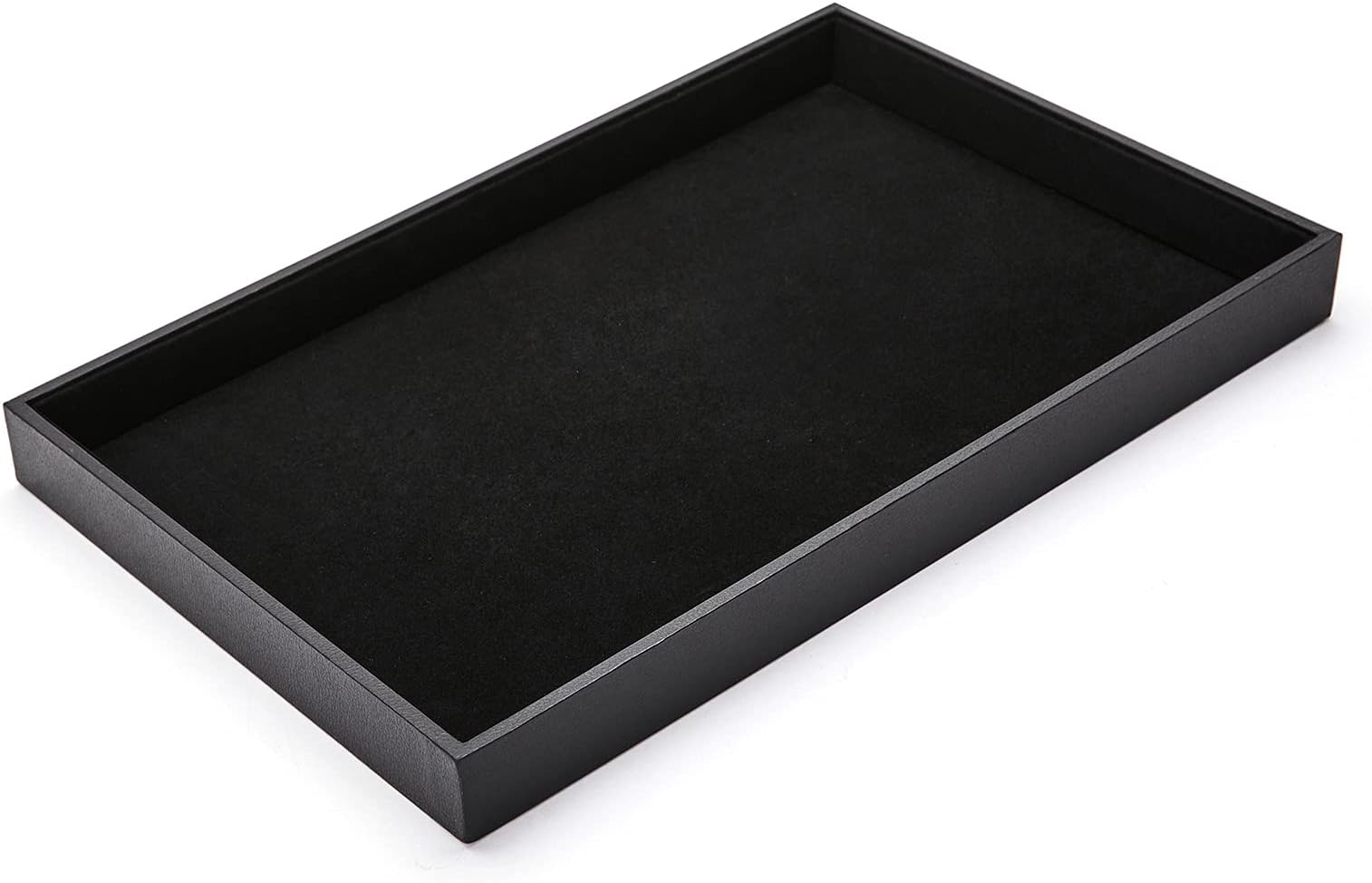 XCRUI Black Velvet Stackable Jewelry Tray Showcase Display Earring Necklace Bracelet Rings Organizer……