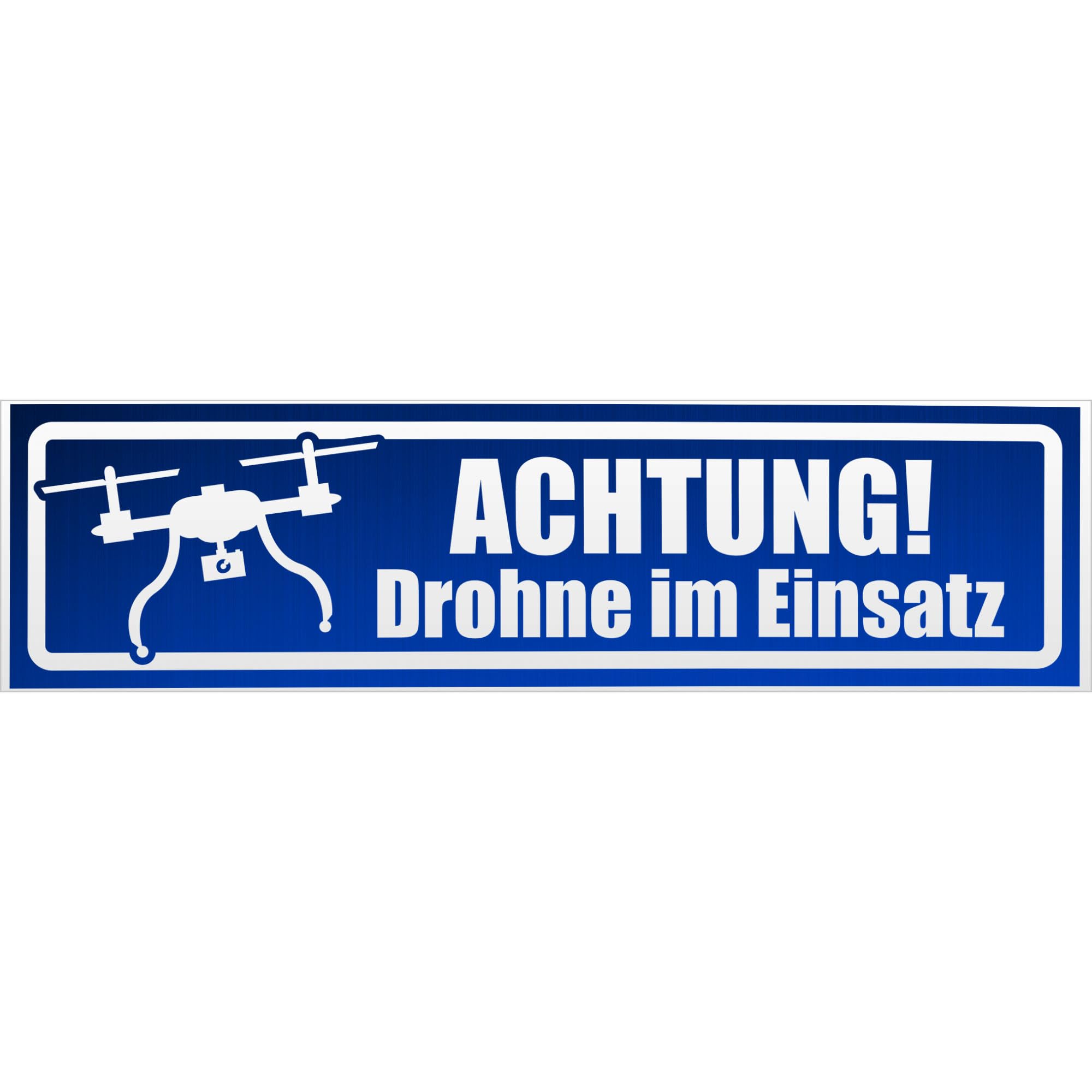Kiwistar Magnetschild 'Achtung Drohne Im Einsatz' - 60cm Schwarz Reflektierend Für Auto