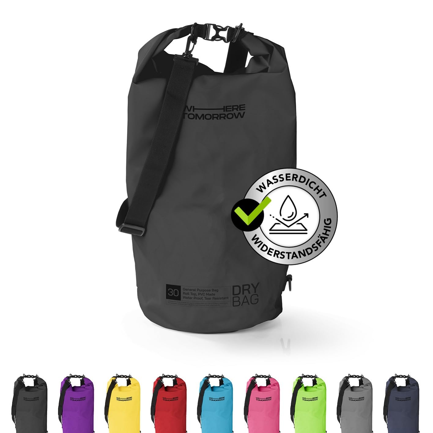 #DoYourOutdoor Dry Bag Tasche | Wasserdichter Rucksack | Wasserfester Beutel & Packsack | 2L 5L 10L 20L 30L Drybag in 2 Styles und vielen Farben | Ideal für Boot, Kajak, Angeln und Camping