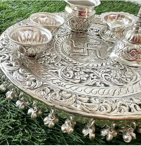 Image of Govind Art Pooja thaali for dewali Workship,Gifting 10 inch inch Set of 6