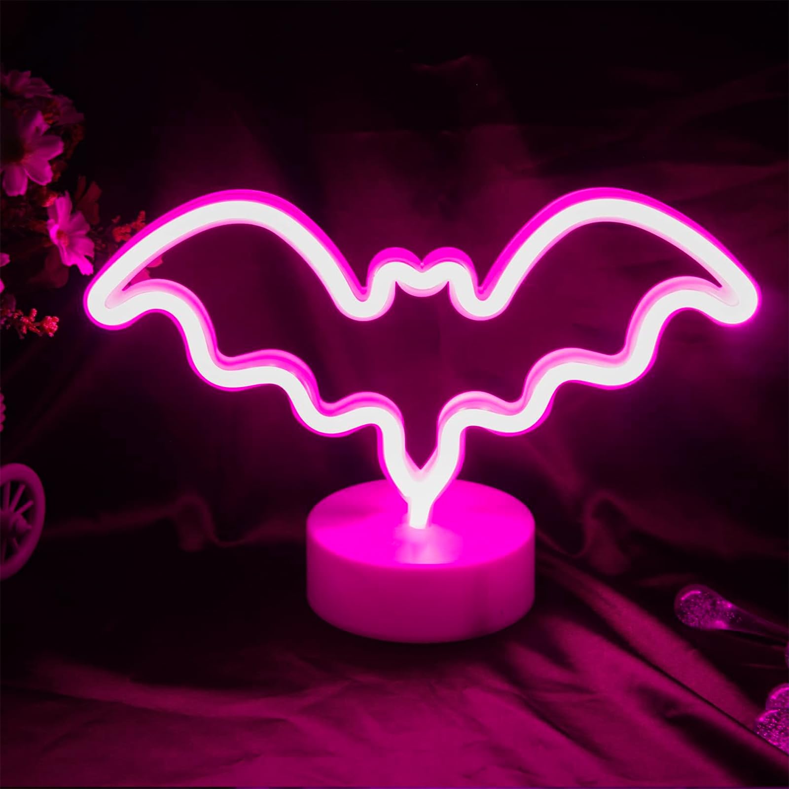 SEDEX Halloween Bat Neon Light, Bats LED Neon Sign Battery USB Operated Table Decorations Lights for Halloween Party Bedroom Creative Lighting Lamps Suitable for Room Decor Gift