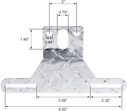 CZC AUTO Aluminum Trailer License Plate Light Bracket