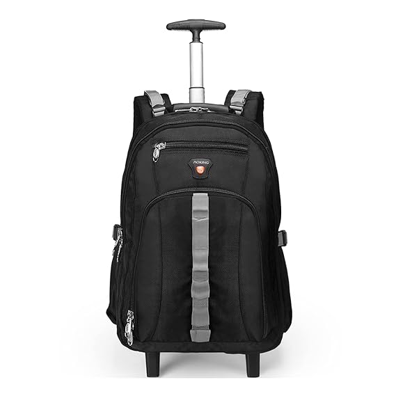 Aoking 55 L Waterproof Polyester Laptop Trolley Backpack (Black)