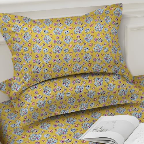 Image of Weave & Decor Soft Comfortable 144 TC 90x90 inches Printed Cotton Double Bed Bedsheet with Two Pillow Covers